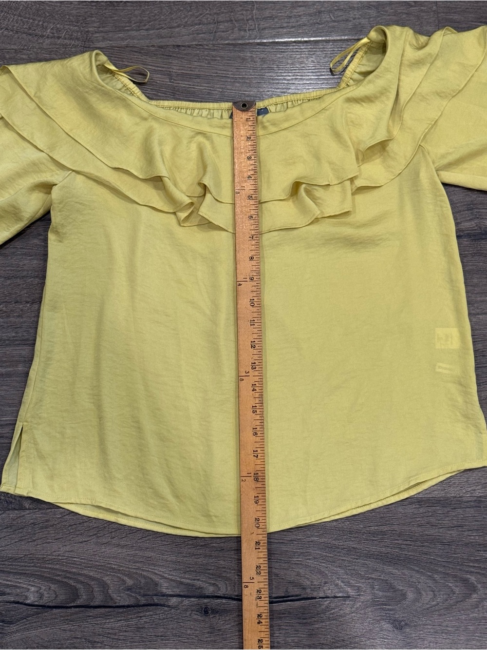 Soho Yellow Ruffled Off-Shoulder Blouse - Picture 6 of 11
